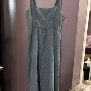 Zara Denim Medium Washed Blue  Sleeveless Maxi Dress